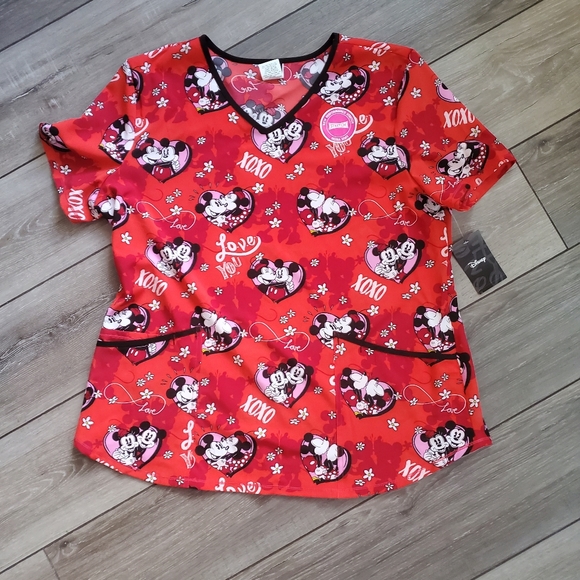 New Disney Mickey and Minnie scrub top - Picture 2 of 16
